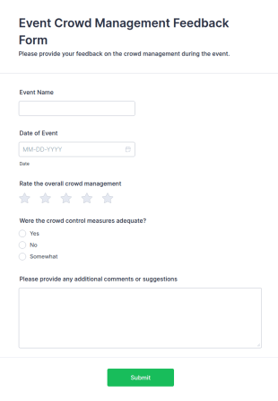 Event Crowd Management Feedback Form Template