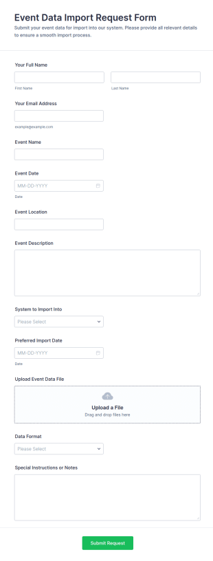 Event Data Import Request Form Template