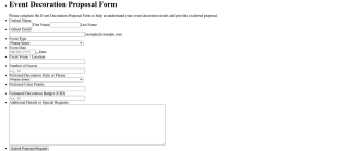 Event Decoration Proposal Form Template