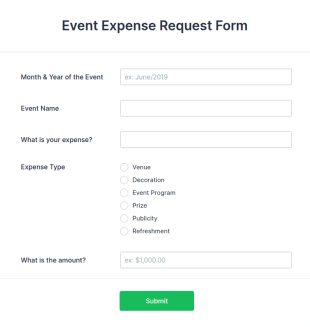 Event Expense Request Form Template