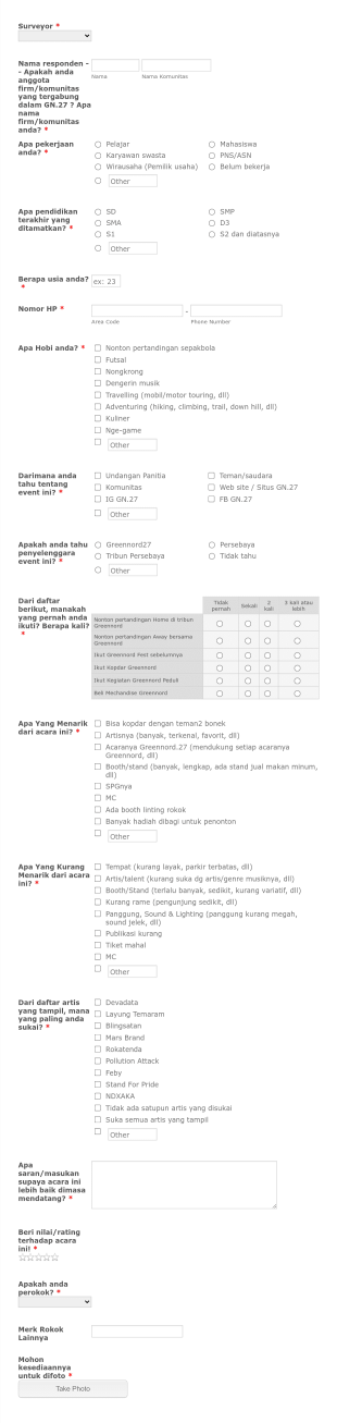 Event Feedback Form In Indonesian