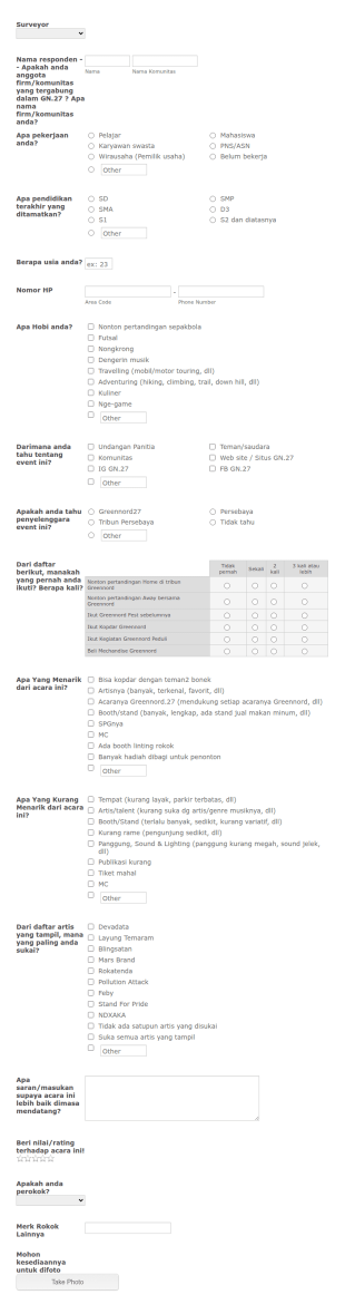 Event Feedback Form In Indonesian