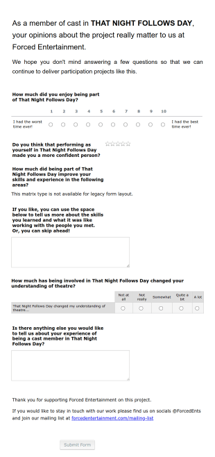Event Feedback Form That Night Follows Day Form Template