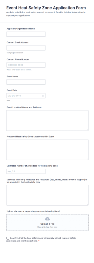 Event Heat Safety Zone Application Form Template