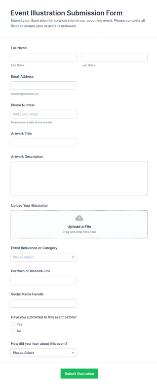 Event Illustration Submission Form Template