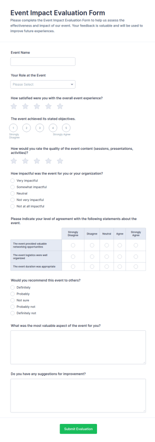 Event Impact Evaluation Form Template