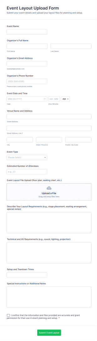 Event Layout Upload Form Template