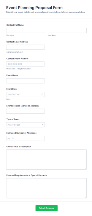 Event Planning Proposal Form Template