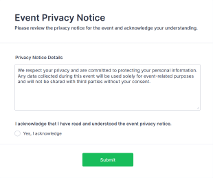 Event Privacy Notice Form Template