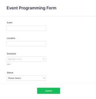 Event Programming Form Template