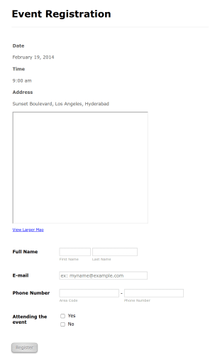 Event Registration Form Template