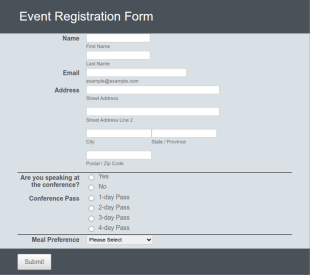 Event Registration Form Template