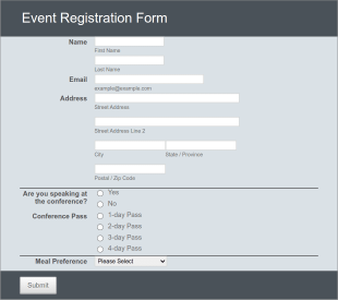Event Registration Form Template