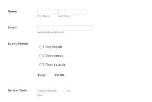 Event Registration Form With Sofort Payment Method