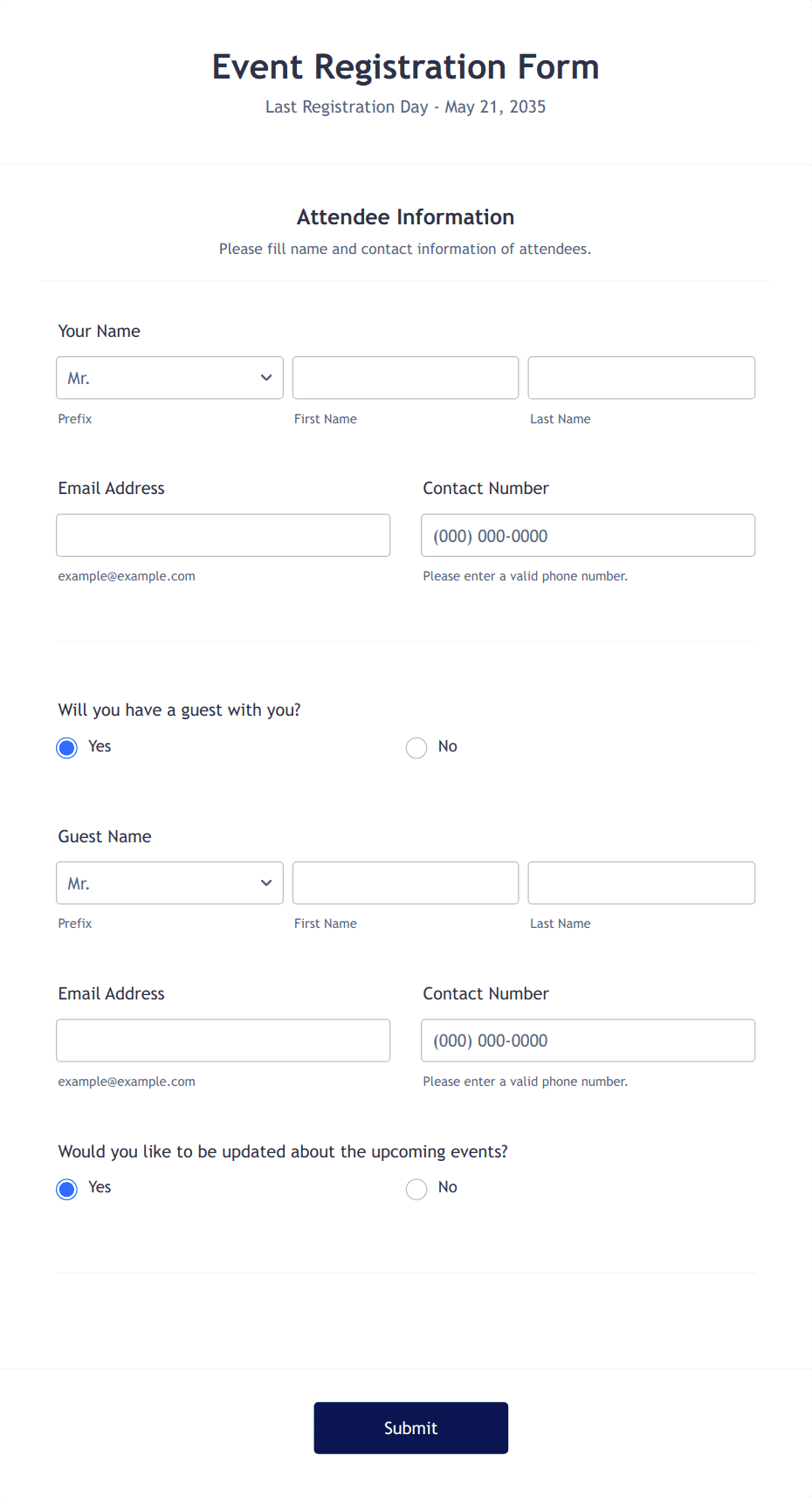 Event Registration Form Template | Jotform