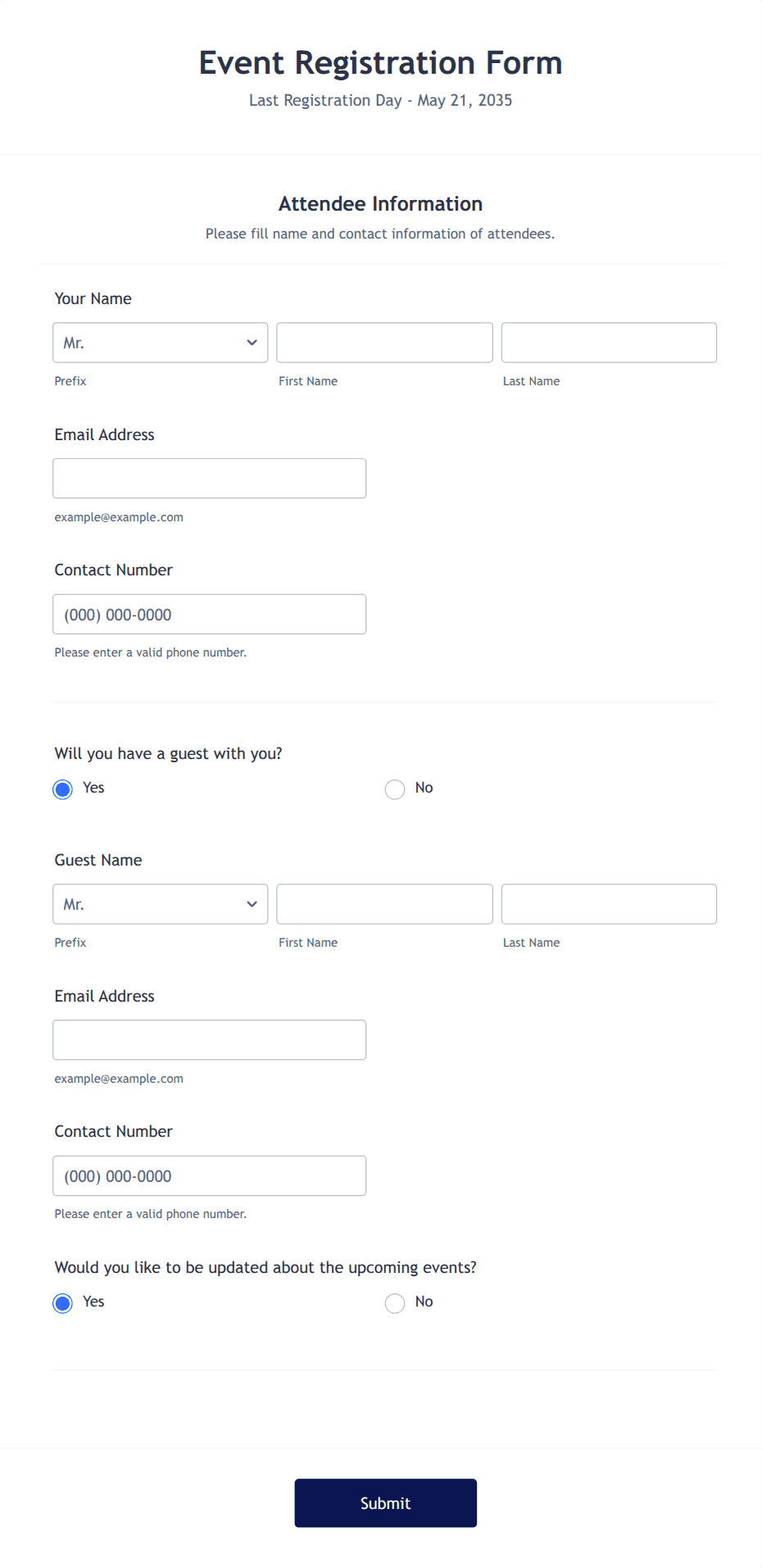 Event Registration Form Template | Jotform