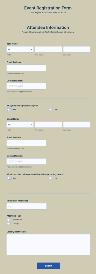 Event Registration Form Template