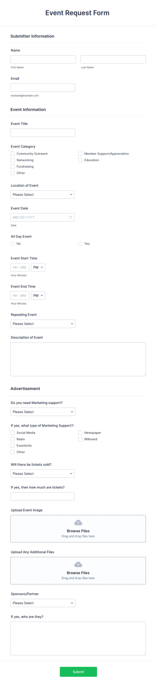 Event Request Form Template