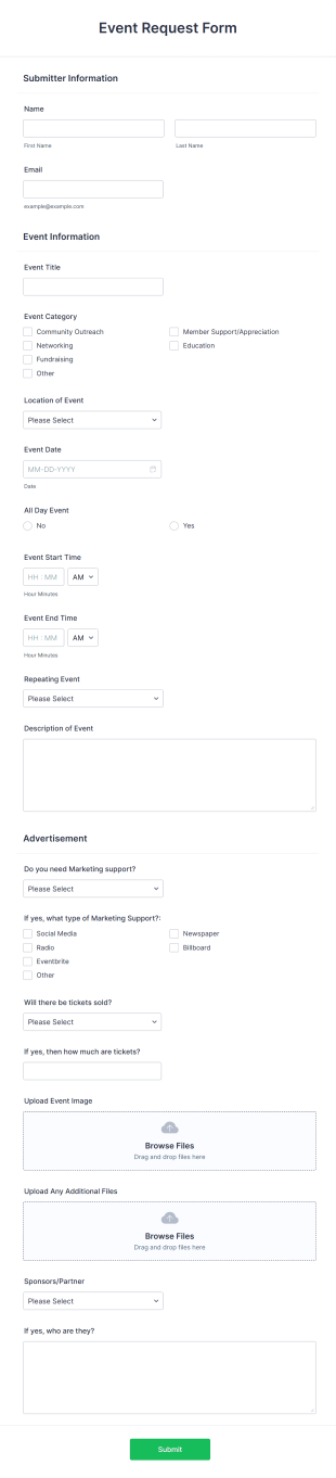 Event Request Form Template | Jotform