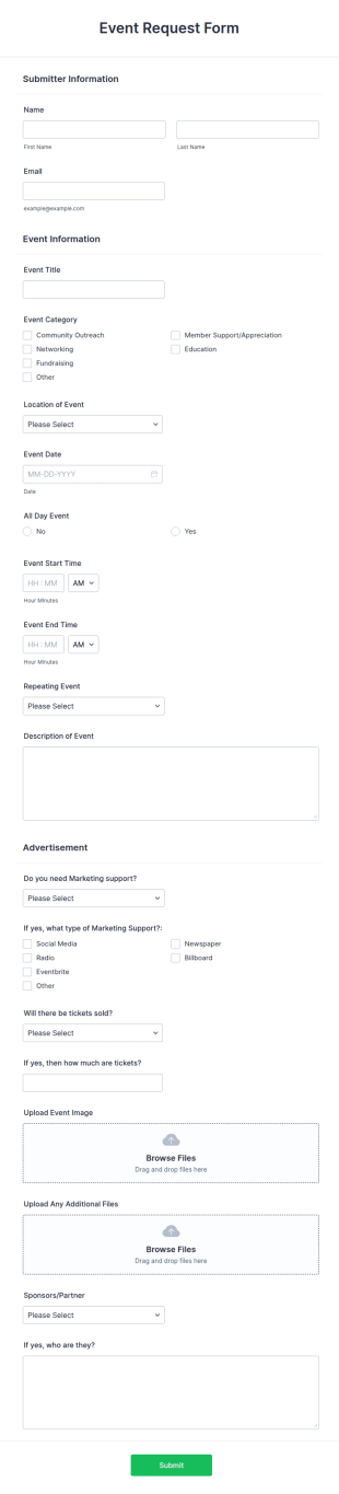 Event Request Form Template