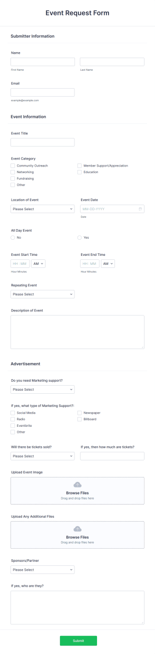 Event Request Form Template