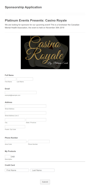 Event Sponsorship Application Form Template