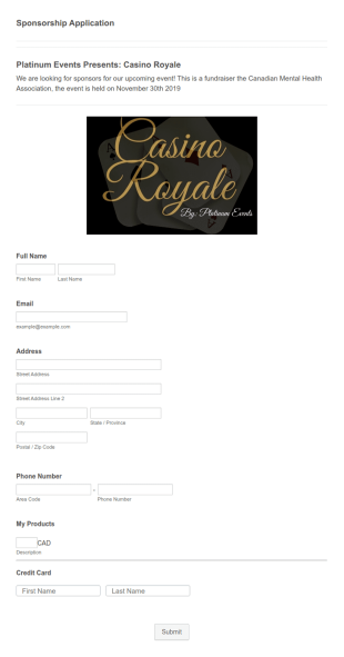 Event Sponsorship Application Form Template