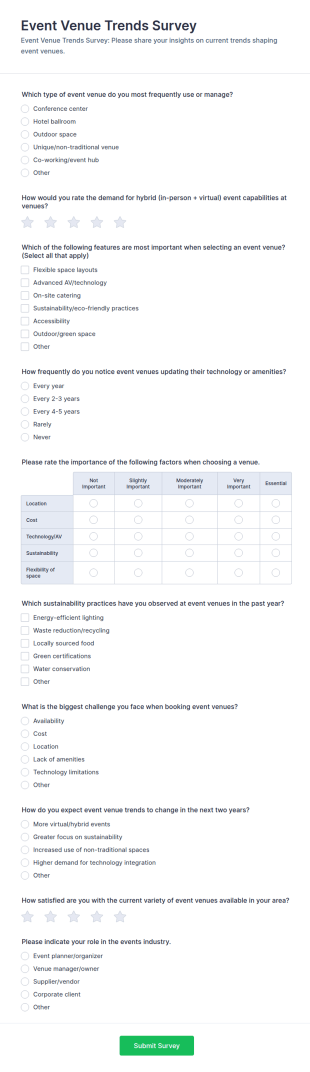 Event Venue Trends Survey Form Template