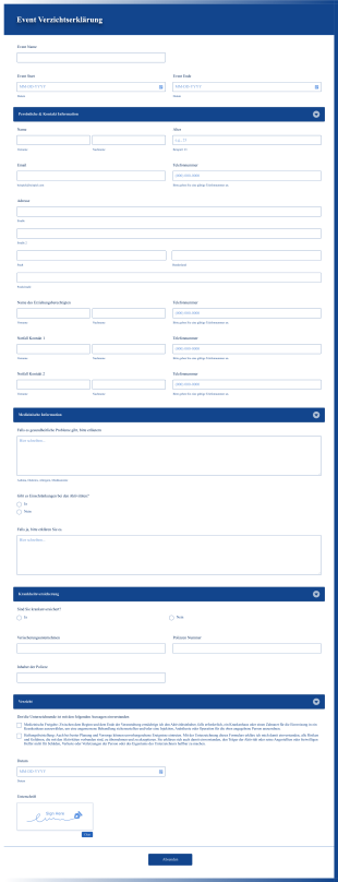 Event Verzichtserklärung