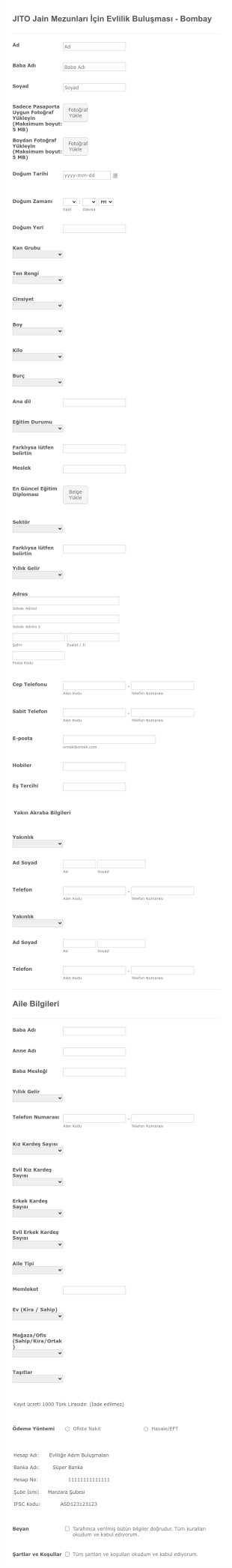 Evlilige Adim Form Şablonu