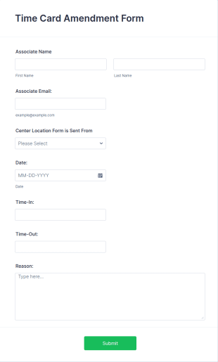 EWC Time Card Amendment Form Template