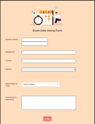 Exam Date Voting Form Template