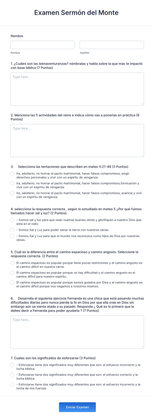 Examen Sermón Del Monte