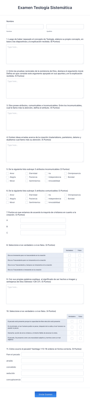 Examen Teología Sistemática