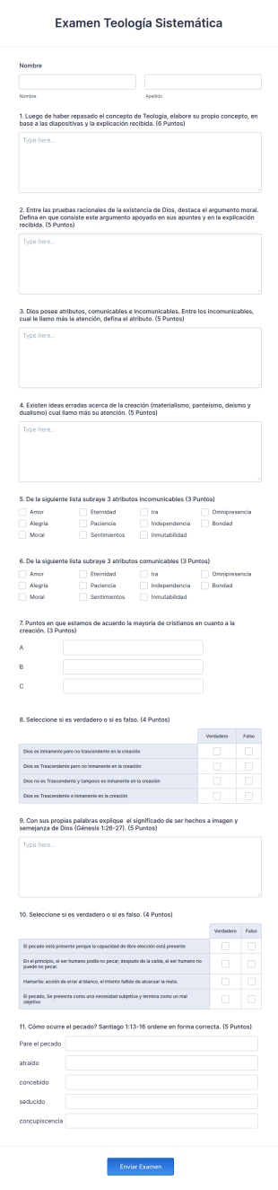 Examen Teología Sistemática