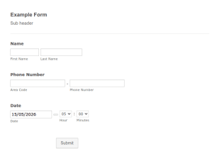 Example Track & Trace Form Template