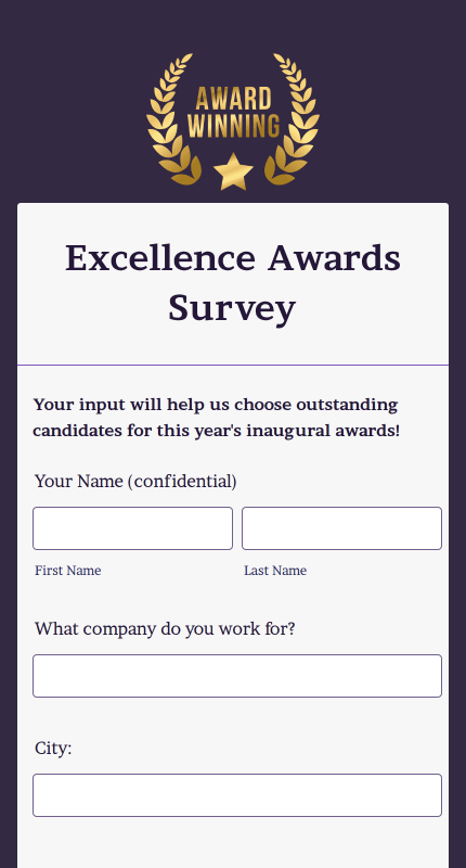 Excellence Awards Survey