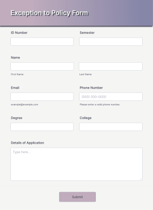 Exception To Policy Form Template