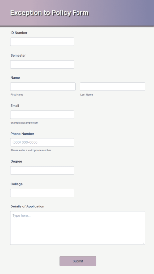 Exception To Policy Form Template
