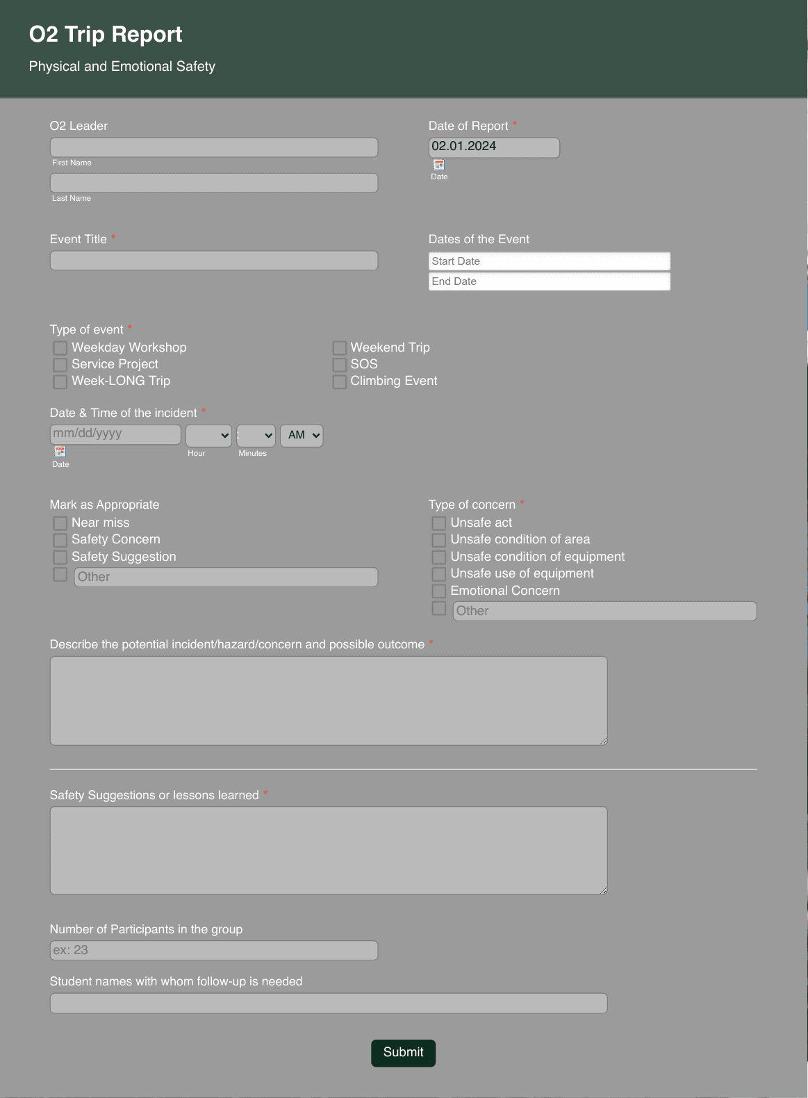 Excursion Trip Report Form Template | Jotform
