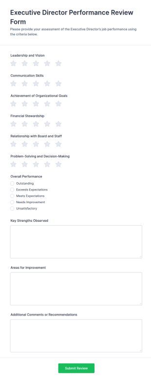 Executive Director Performance Review Form Template