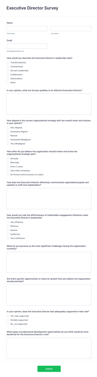Executive Director Survey Form Template