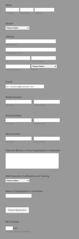 Executive Education Certificate And Training Form Template