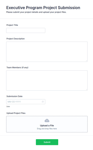 Executive Program Project Submission Form Template