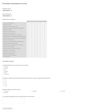Exemple D'évaluation De Cours