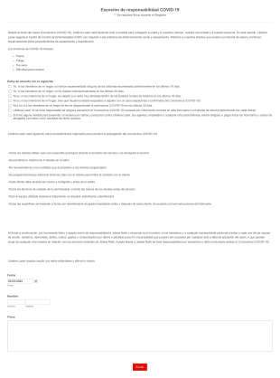 Exención De Responsabilidad Por Láser COVID 19 Form Template
