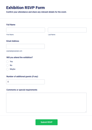 Exhibition RSVP Form Template