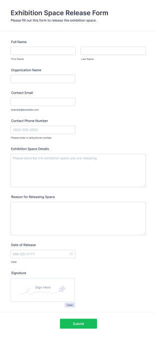 Exhibition Space Release Form Template