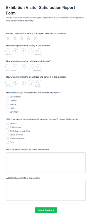 Exhibition Visitor Satisfaction Report Form Template