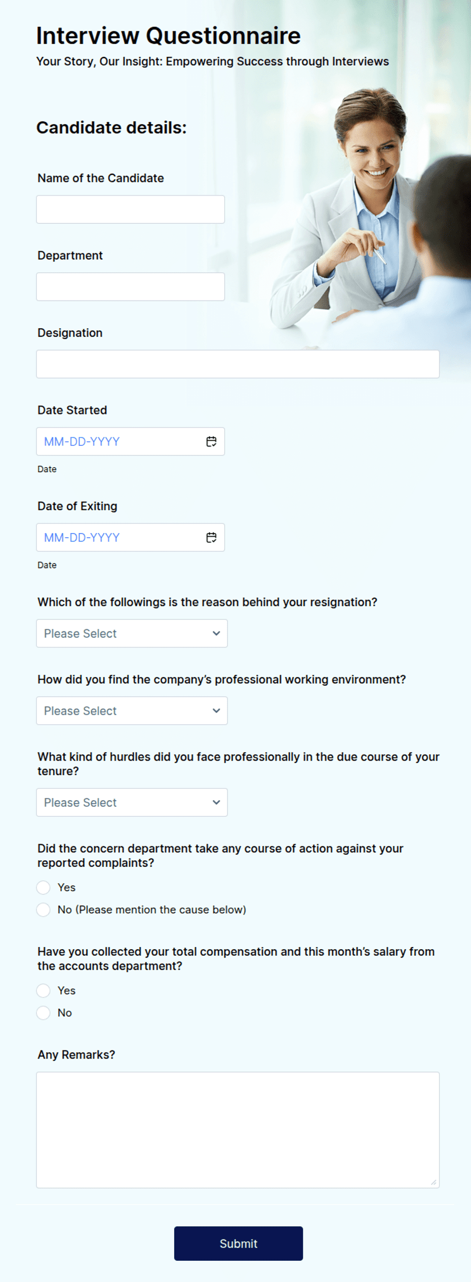 Employer Interview Template